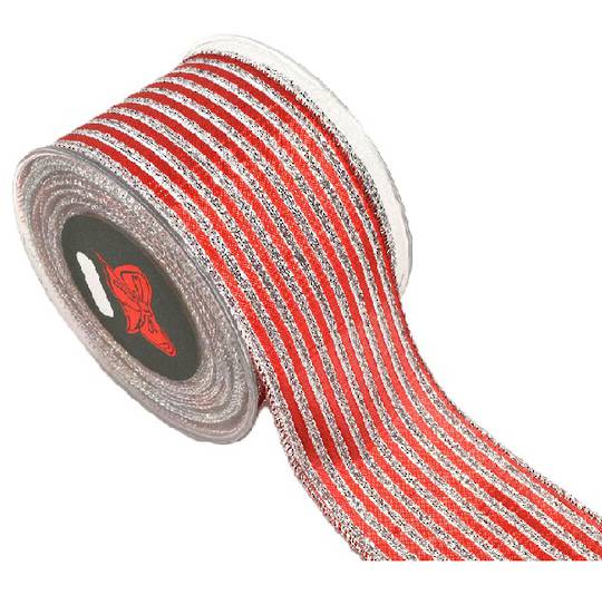 Ribbon 9mt, 67mm Lined Silver & Red *ETA Nov